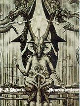 Portada del primer Necronomicon ilustrado por H. R. Giger.